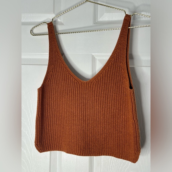 Intermix Knit Tank Top Rust Sz S - Picture 5 of 6